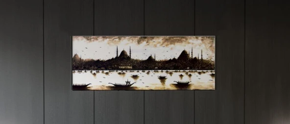 İstanbul Camii Manzaralı Tablo  40x100 cm