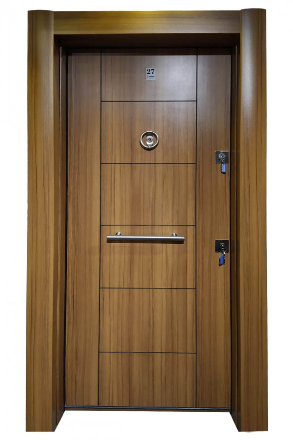 Tezwood 3654 Ahşap Kaplama Daire Çelik Kapı Rustik Model ürün görseli