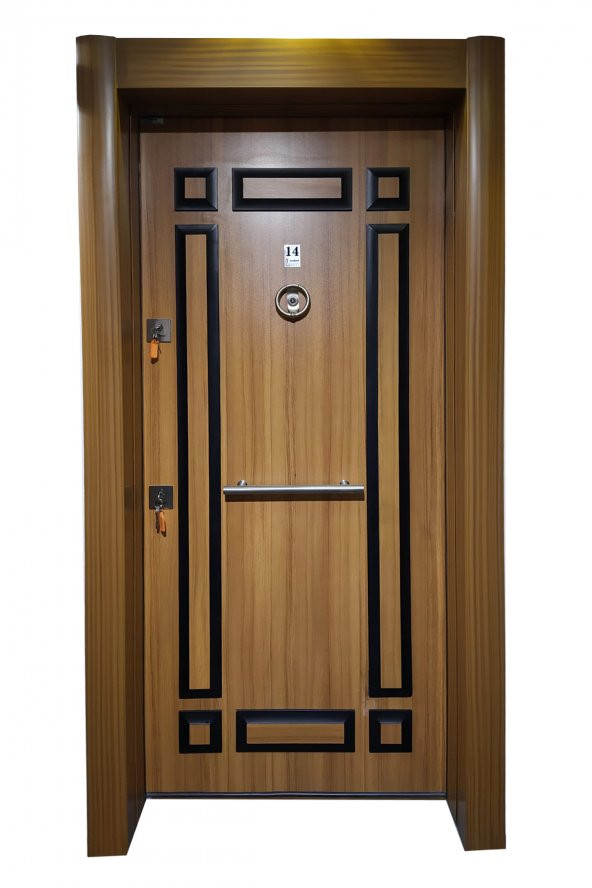 Tezwood 2468 Eskitme Çelik Kapı,Daire Kapısı,Kabartma Model - 1