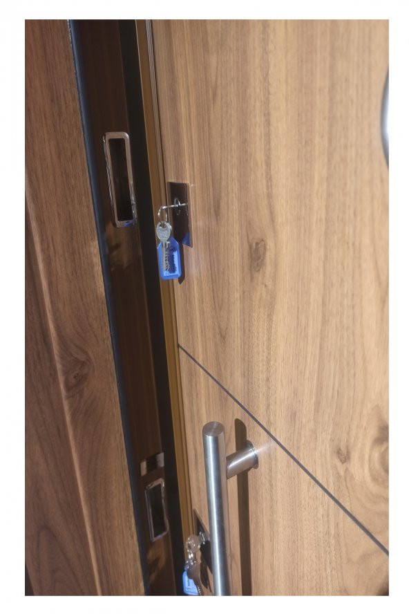 Tezwood 3654 Ahşap Kaplama Daire Çelik Kapı Rustik Model - Resim 2