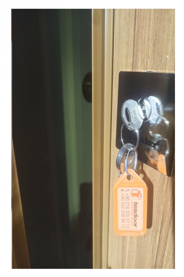 Tezwood 3654 Ahşap Kaplama Daire Çelik Kapı Rustik Model - Resim 3