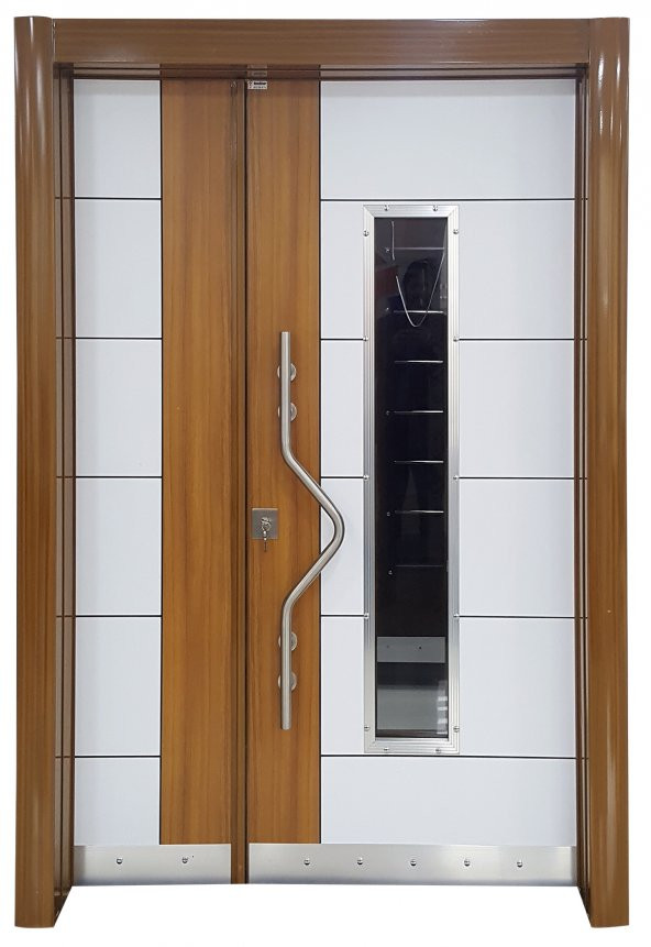 Tezwood 0163 Bina Giriş Kapısı,Eskitme Model Çelik Kapı,Villa Kapısı - 1