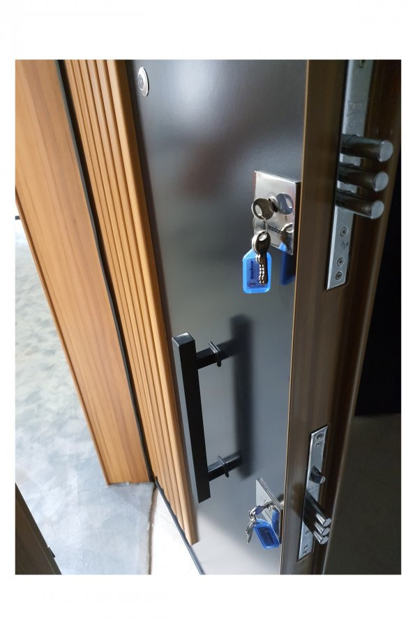 Tezwood Ahşap Kapı Sanayi 3458 Ahşap Kabartmalı Daire Çelik Kapısı,Kale Kilit Sistemi - Resim 4