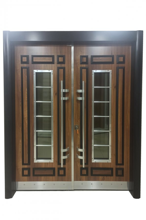 Tezwood 0155 Apartman Giriş Kapısı,Modern Çelik Kapı,Yağmura Dayanıklı - 2