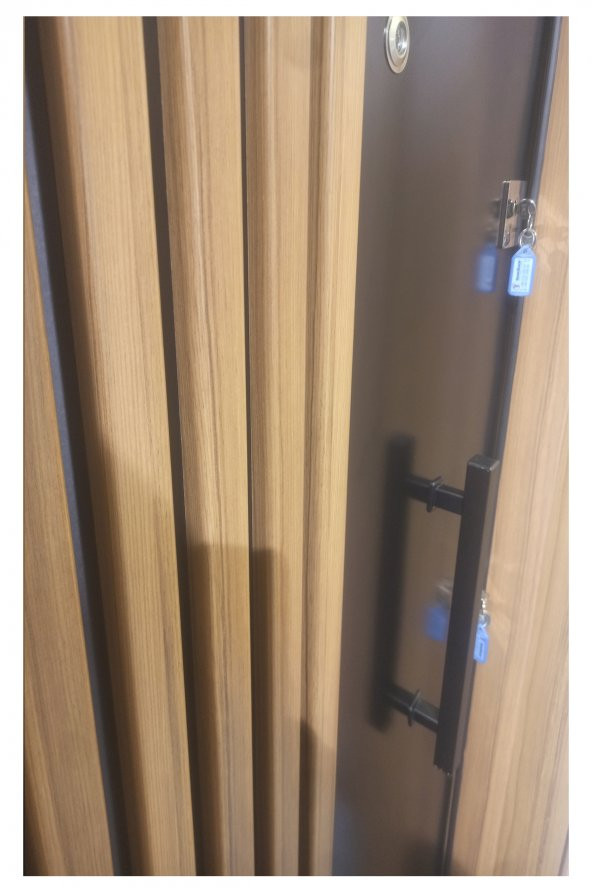 Tezwood Ahşap Kapı Sanayi 3458 Ahşap Kabartmalı Daire Çelik Kapısı,Kale Kilit Sistemi - Resim 7