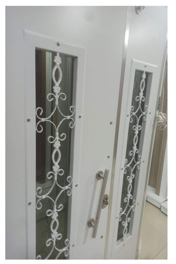 Tezwood 0161 Beyaz Villa Kapısı,Lüks Bina Giriş Kapısı,Çelik Kapı - 7