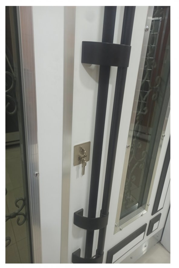 Tezwood 0161 Beyaz Villa Kapısı,Lüks Bina Giriş Kapısı,Çelik Kapı - 8