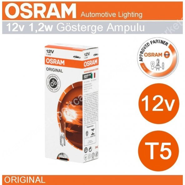 Osram 12V T5 1.2 Watt  Ampul Gösterge Göğüs Ampulü 10 Adet - 2