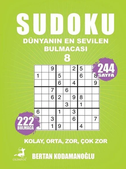 Sudoku - Dünyanın En Sevilen Bulmacası 8 - Kolay Orta Zor Çok Zor ürün görseli 1
