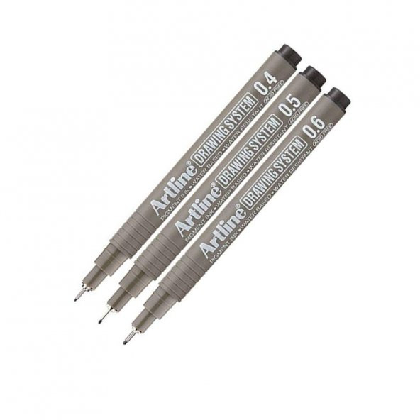 Teknik Çizim Kalemi 0.4 - 0.5 - 0.6 Mm Siyah 3 Lü Set Artline Drawing Teknik Çizim Kalemi