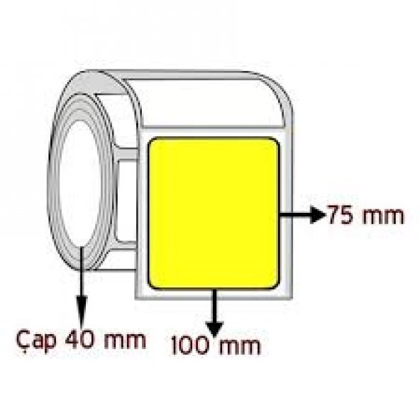 75X100 BARKOD ETİKETİ 1 RULO 500 SARIM EKO TERMAL - Resim 2