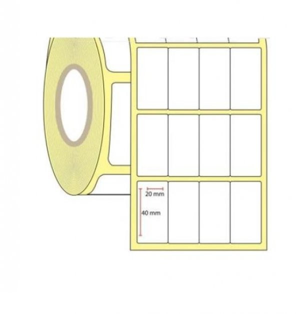 20X40 BARKOD ETİKETİ 4000 SARIM 4LÜ SIRA