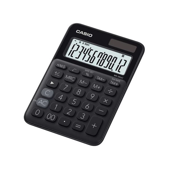 Casio MS-20UC-BK 12 Hane Siyah Masa Üstü Hesap Makinesi