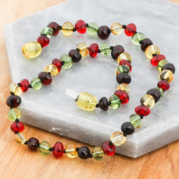 Bebek Damla Kehribar Diş Kolye - Resim 5