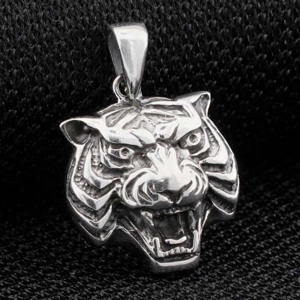 Kaplan Tasarımlı 925 Ayar Gümüş Kolye Ucu - Resim 2