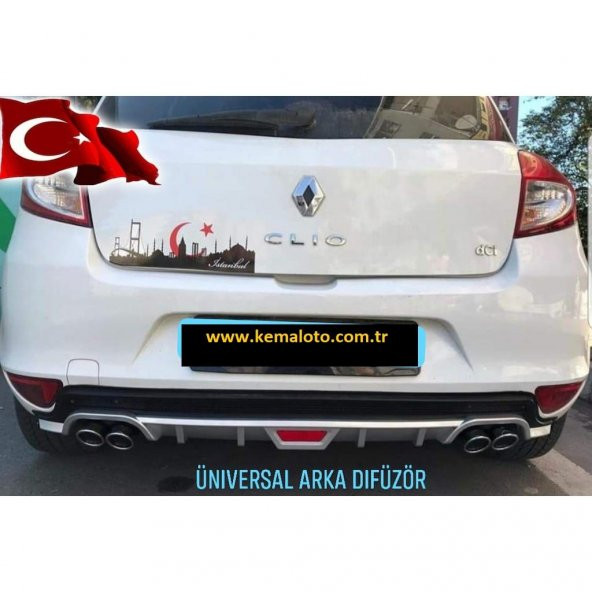 Üniversal Arka Difüzör Tampon Eki Dörtlü Egsoz Çıkışı Difizör - 6