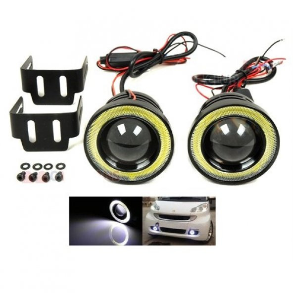 Cob Beyaz Angel Ledli 76 MM Sis Lambası