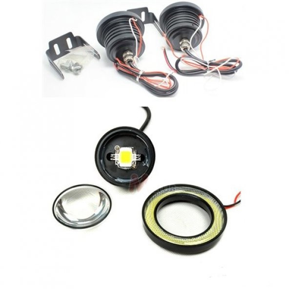 Cob Beyaz Angel Ledli 76 MM Sis Lambası - 2