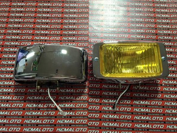 Dikdörtgen Sis Lambası Metal Sarı 14.5cm x 8cm