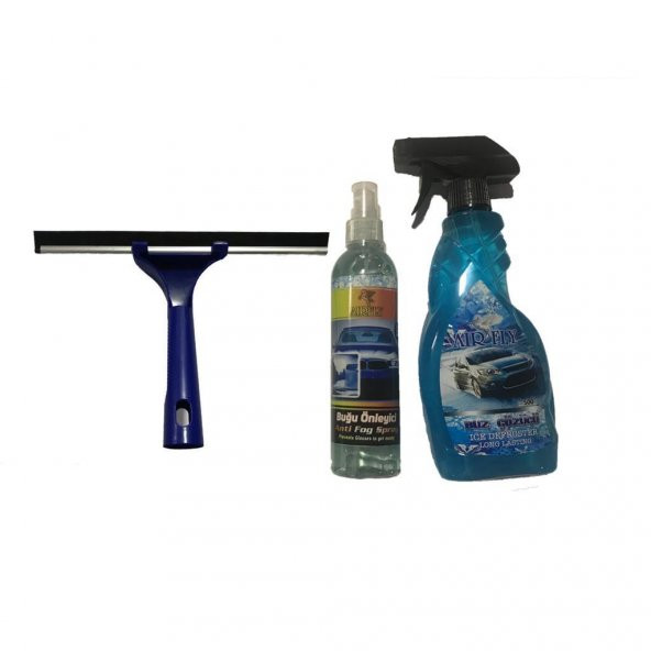 Kışlık Bakım Seti Buz Kazıyıcı Sprey Buğu Önleyici 3 Set