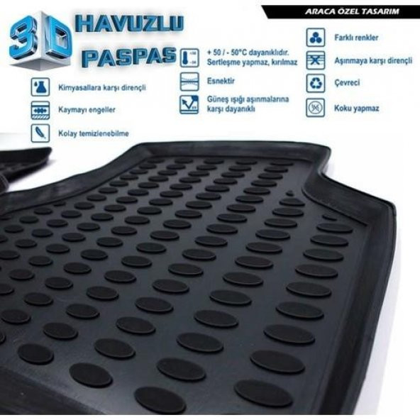 Rizline 3D Havuzlu Oto Paspas TÜM ARAÇLAR Seçenekli - 7