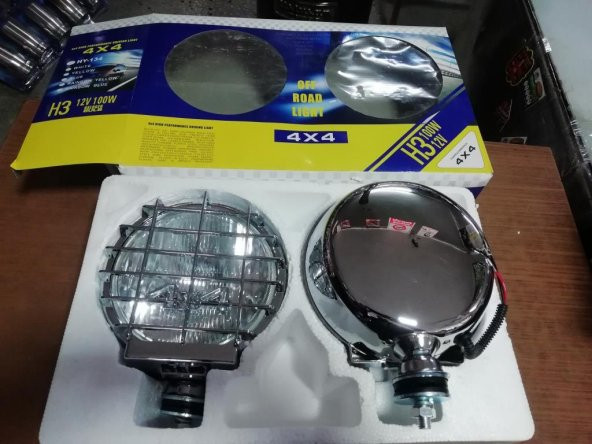 Kafesli Yuvarlak Krom Büyük Sis Farı 4x4