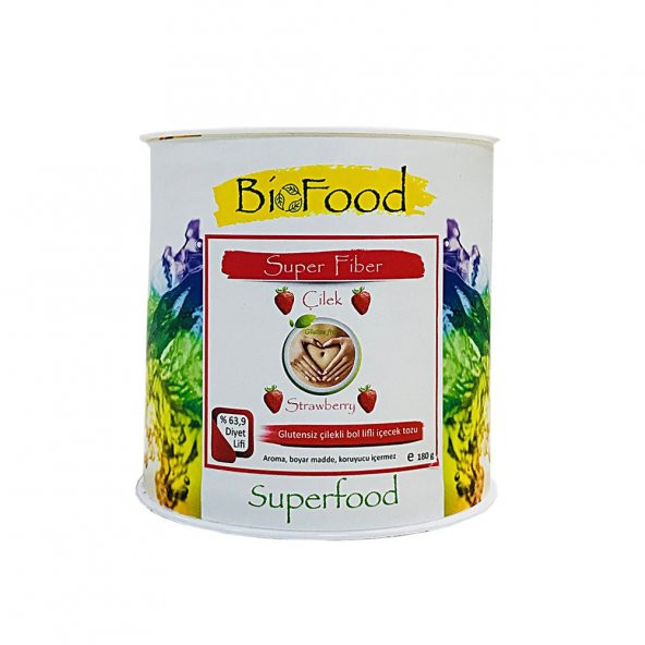 Süper Fiber Glutensiz Lifli Çilekli İçecek (180 Gr) - Biofood