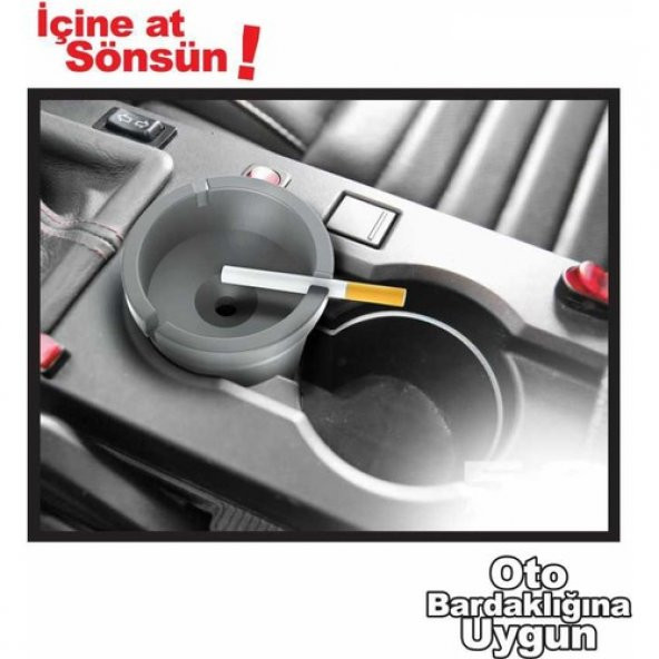 Bardaklığa Geçme Kokusuz Küllük Siyah - 2