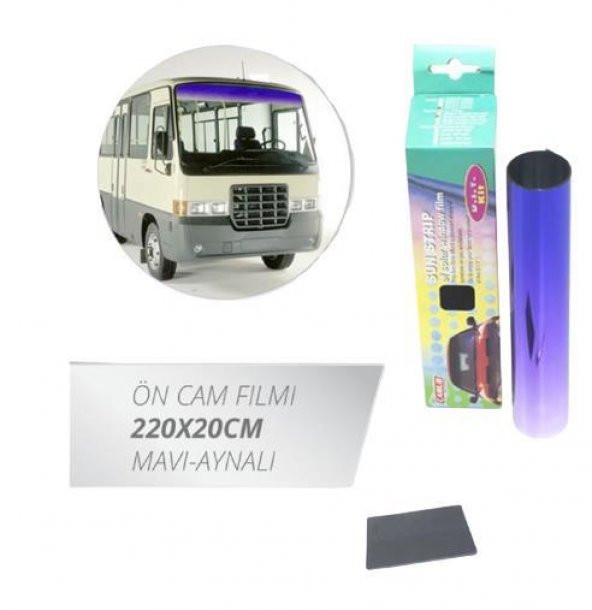 Ön Cam Güneşlik Filmi  220x20cm Siyah-Aynalı - 2