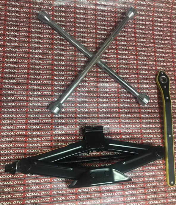 Oto Krikosu 1.5 Ton Makas Cırcır Araç Kriko + Bijon Anahtarı - 2