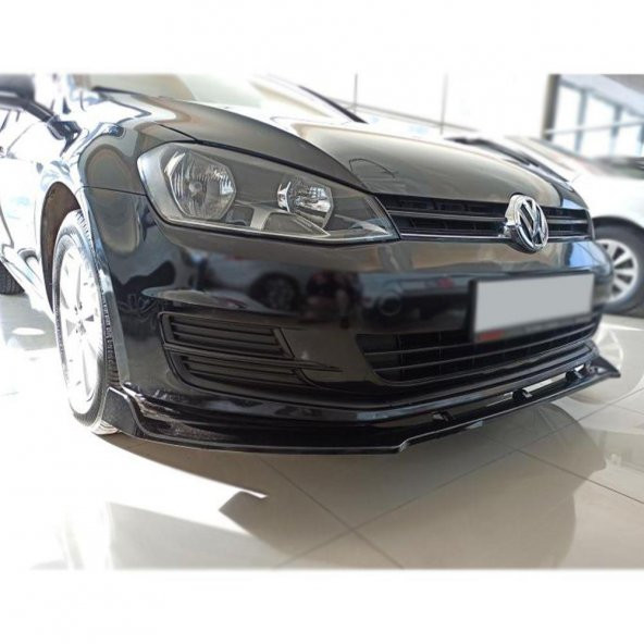 Volkswagen Golf 7 MK7/ 7,5 için Ön Tampon 3 Parça Lip 2012-2019 Siyah - 2