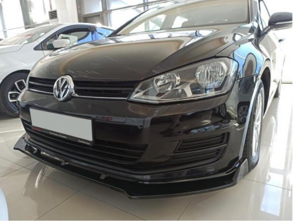 Volkswagen Golf 7 MK7/ 7,5 için Ön Tampon 3 Parça Lip 2012-2019 Siyah - 3