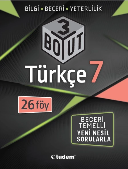 Tudem 7. Sınıf Türkçe 3 Boyut (Yeni) ürün görseli 1