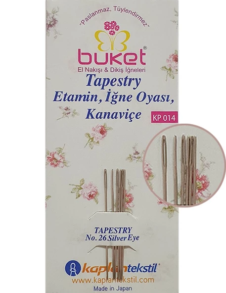 Buket Etamin, İğne Oyası ve Kanaviçe İğnesi - 6 Adet - KP014 - 2
