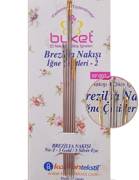 Buket Brezilya Nakış İğnesi - 6 Adet - KP007 - 2