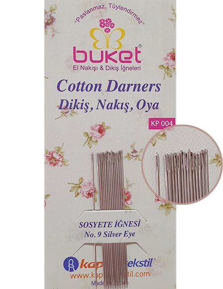 Buket Dikiş, Nakış, Oya ve Sosyete İğnesi - 15 Adet - KP004 - 2