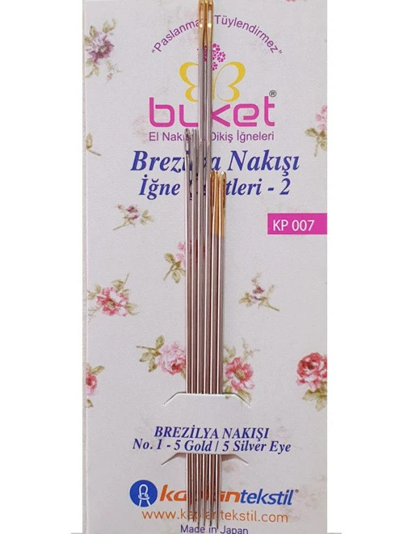 Buket Brezilya Nakış İğnesi - 6 Adet - KP007