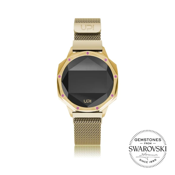 Upwatch Iconic Gold Le Set with Swarovski Topaz Loop Band Bayan Kol Saati