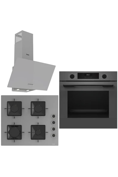 Bosch & Ferre Gray City 3 lü  Ankastre Set ( HUA717BN0T - SS208 - D088 ) Buhar Destekli Fırın ürün görseli
