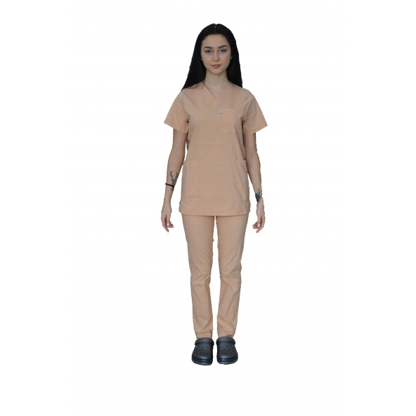 UNISEX KAVUNİÇİ LİKRALI SCRUBS TAKIM - 3