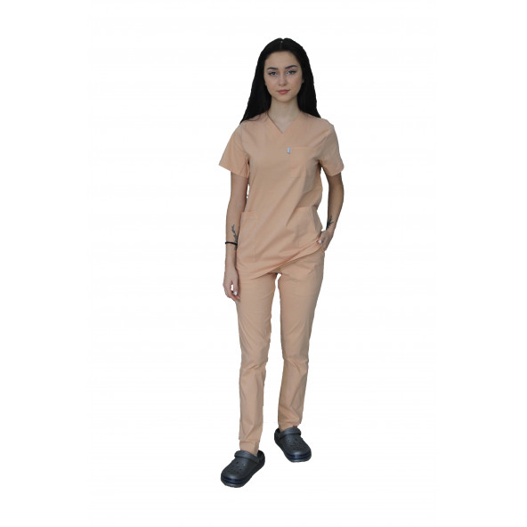 UNISEX KAVUNİÇİ LİKRALI SCRUBS TAKIM - 4
