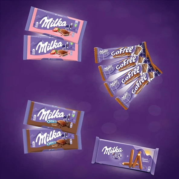Milkaseverler Çikolata Paketi (Milka Bez Çanta Hediyeli) - Resim 3