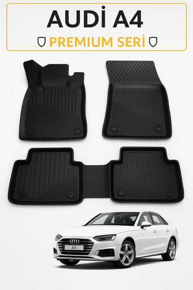 Black Gold Audi A4 2008 Sonrası Uyumlu 3D Kauçuk Oto Paspas – Premium Seri ürün görseli