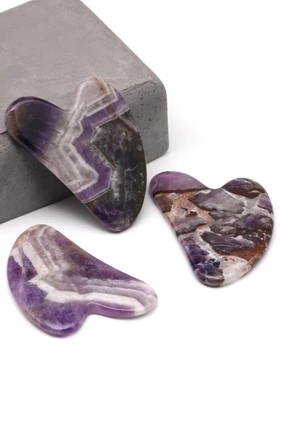 Ametist Doğal Taş Gua Sha Yüz Masaj Taşı - 2