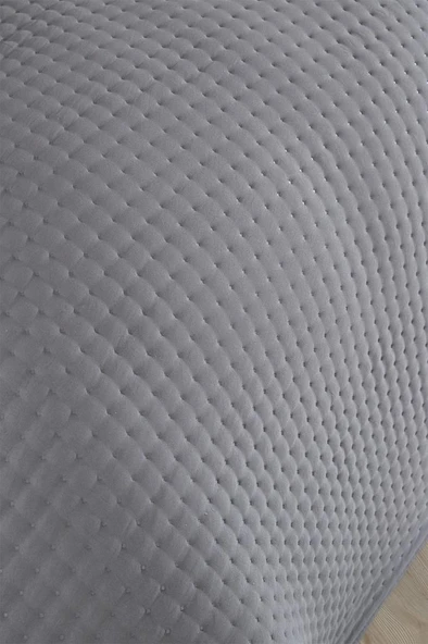 Elisa Dolgulu Çift Taraflı Tek Kişilik 180x240 Cm Yatak Örtüsü Antrasit - Resim 7