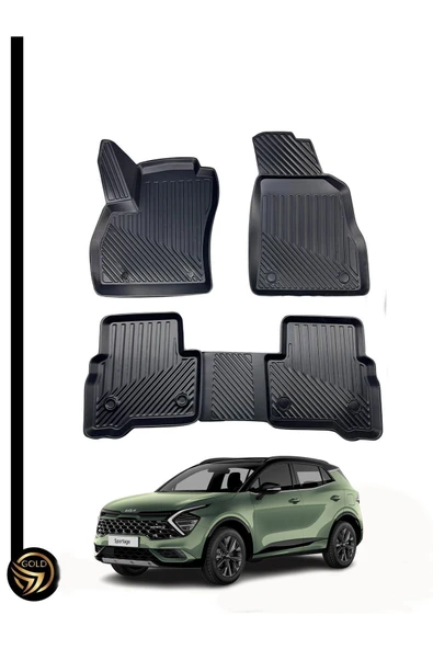Black Gold Kia Sportage 2022-2024 Araca Özel 3D Kauçuk Oto Paspas Sonne ürün görseli 1