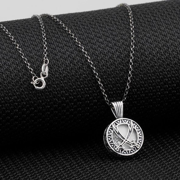 Cevşeni Kebir Dualı Zülfikar Kılıç Tasarımlı 925 Ayar Gümüş Kadın Kolye ürün görseli