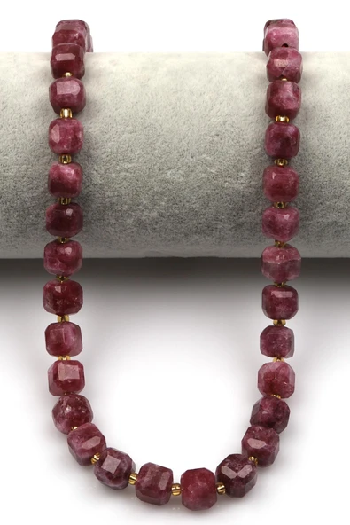 Bordo Renkli Kuvars Doğal Taş Dizi 8 mm Küp Kesim - Resim 2