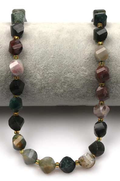 Yeşil Akik Doğal Taş Dizi 8 x 9 mm Burgu Kesim - Resim 2