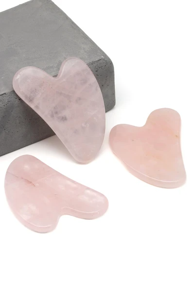 Pembe Kuvars Doğal Taş Gua Sha Yüz Masaj Taşı - 2